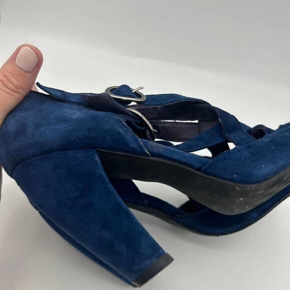 Jeffrey Campbell 37 US‎ Size 6.5 Pointed Toe Pumps 4" Suede Heels Blue - Picture 9 of 11